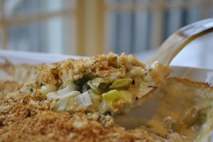 cheesy leeks