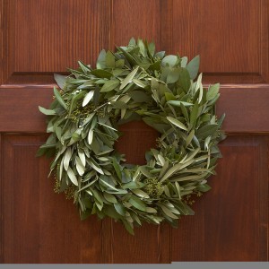 Lindsay Olives Branch Wreath on door - 18 inches - heavy