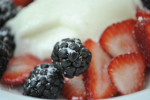 berries with yogurt and sour cream