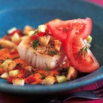Halibut over Salmorejo Halibut over Salmorejo
