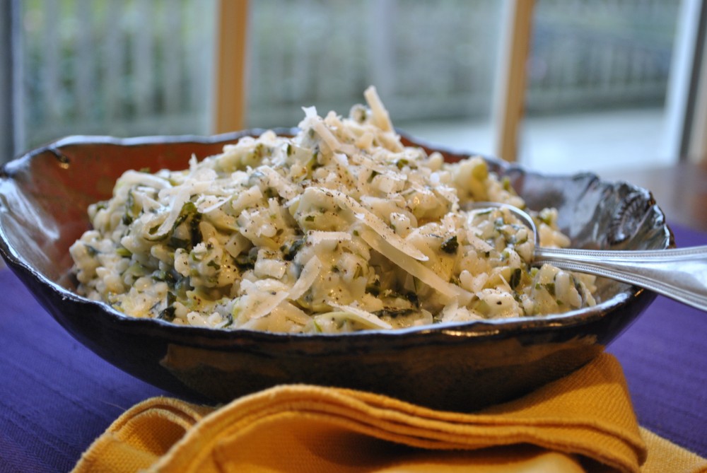 No-Stir Risotto with Prosciutto and Spinach — Three Many Cooks