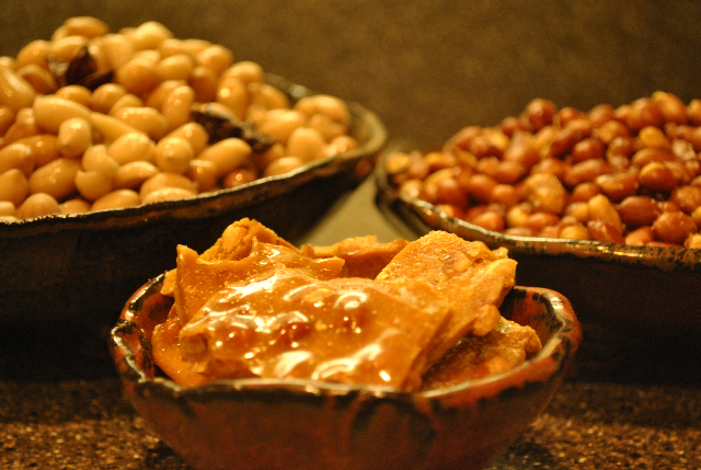 boiled, fried, and brittle peanuts