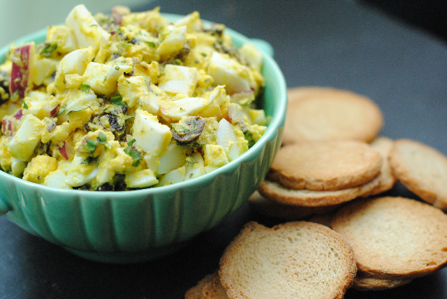 Egg Salad with Kalamatas, Red Onion, and Fresh Oregano — Three Many Cooks