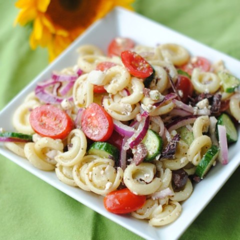 Greek Pasta Salad — Three Many Cooks