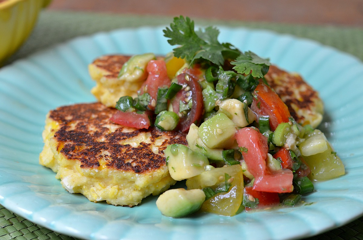 Corn Cakes With Tomato Avocado Salsa Corn Cakes With Tomato Avocado Salsa