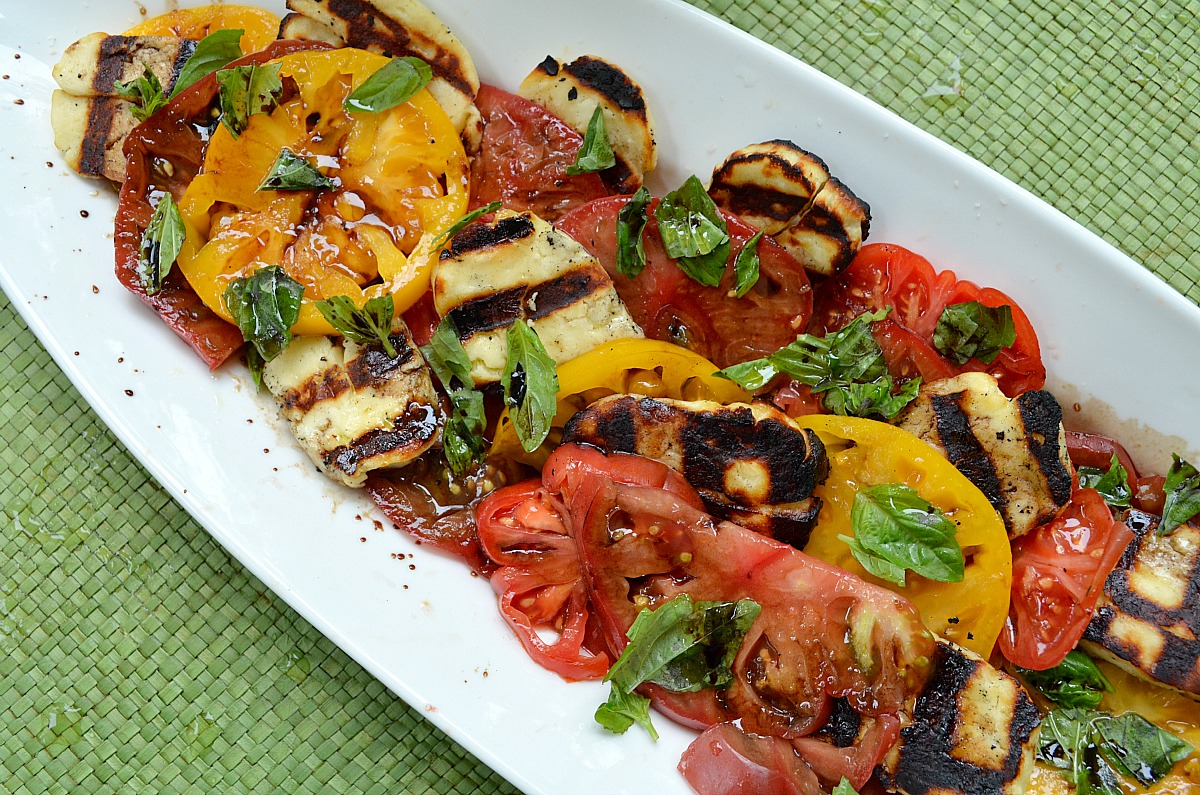 Grilled Haloumi Caprese  Grilled Haloumi Caprese
