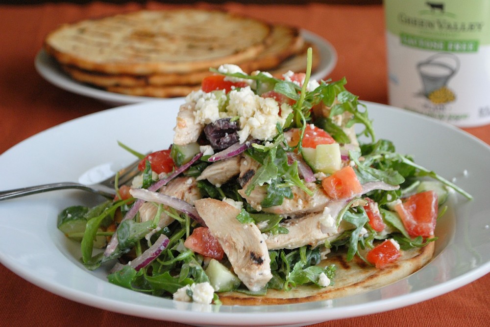 Grilled Chicken Souvlaki Salad — Three Many Cooks