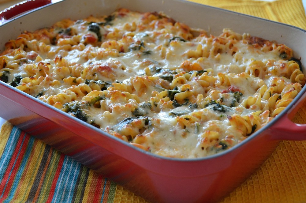 Light and Creamy Pasta Bake with Butternut Squash and Kale