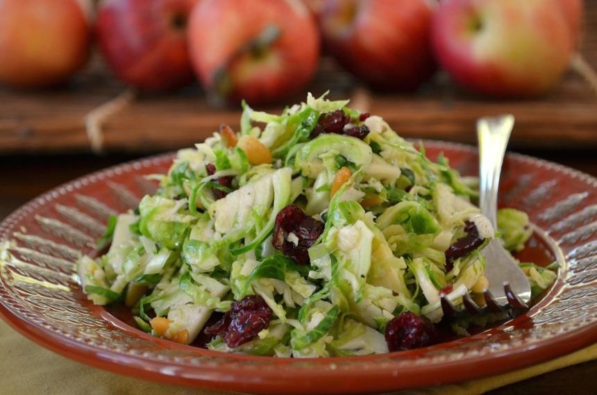 Brussels Sprouts Salad with Cranberries and Pine Nuts